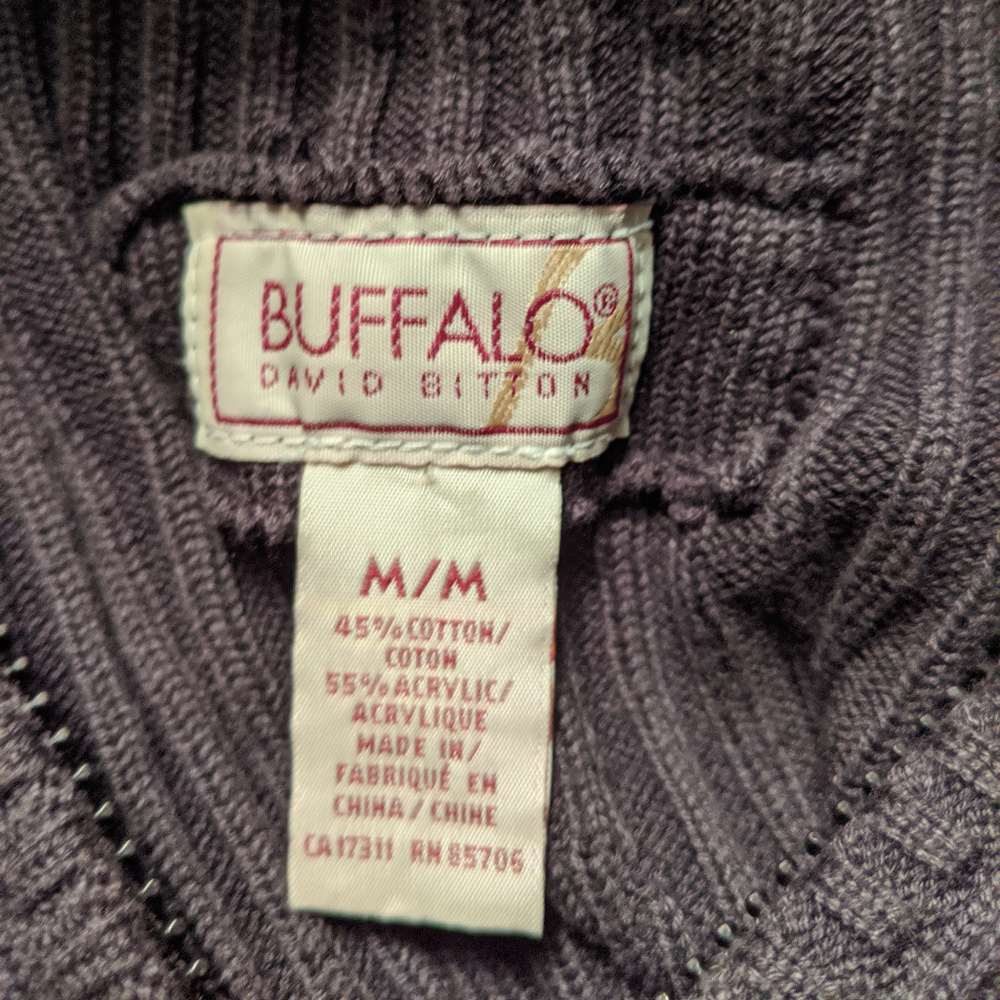 David Bitton Ribbed Quarter Zip Up Sweater - Picture 3 of 4